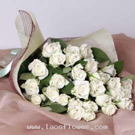 24 White Roses Bouquet